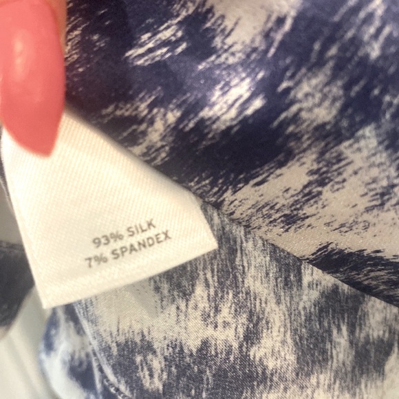 Halogen Silk White & Purple Silk Tanktop Blouse - Picture 11 of 11